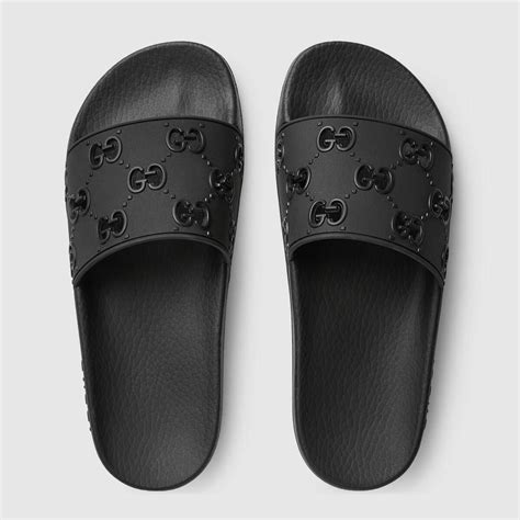 gucci womens slides|all black Gucci slides women's.